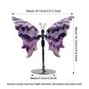 1 st Natuurlijke Kristallen Vlinder Carving Stand Ornament, Amethist Vleugels Kristallen Ambachten, Huis Bureau Kantoor Ornament Vakantiecadeau