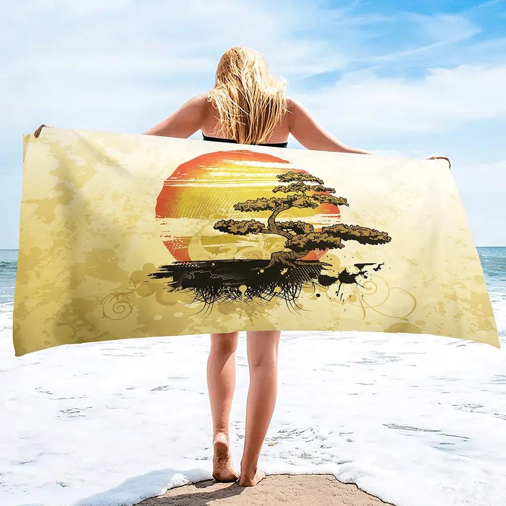 Oversized Microfiber Sand Free Towels Pool Beach Towels Quick Dry Beach Towel Chinese Style Beach Towel for Women and Men