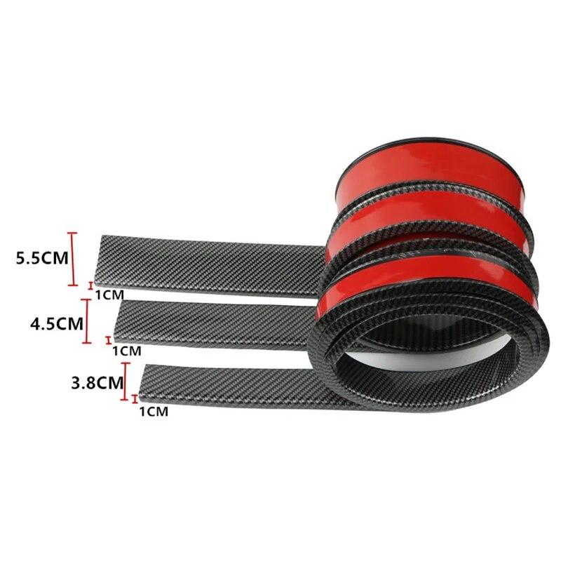 Universal Black Carbonfiber Fender Flare Car Wheel Eyebrow Rubber Protector Strip Guard Wheel-arch Trim Arch Extender Decoration