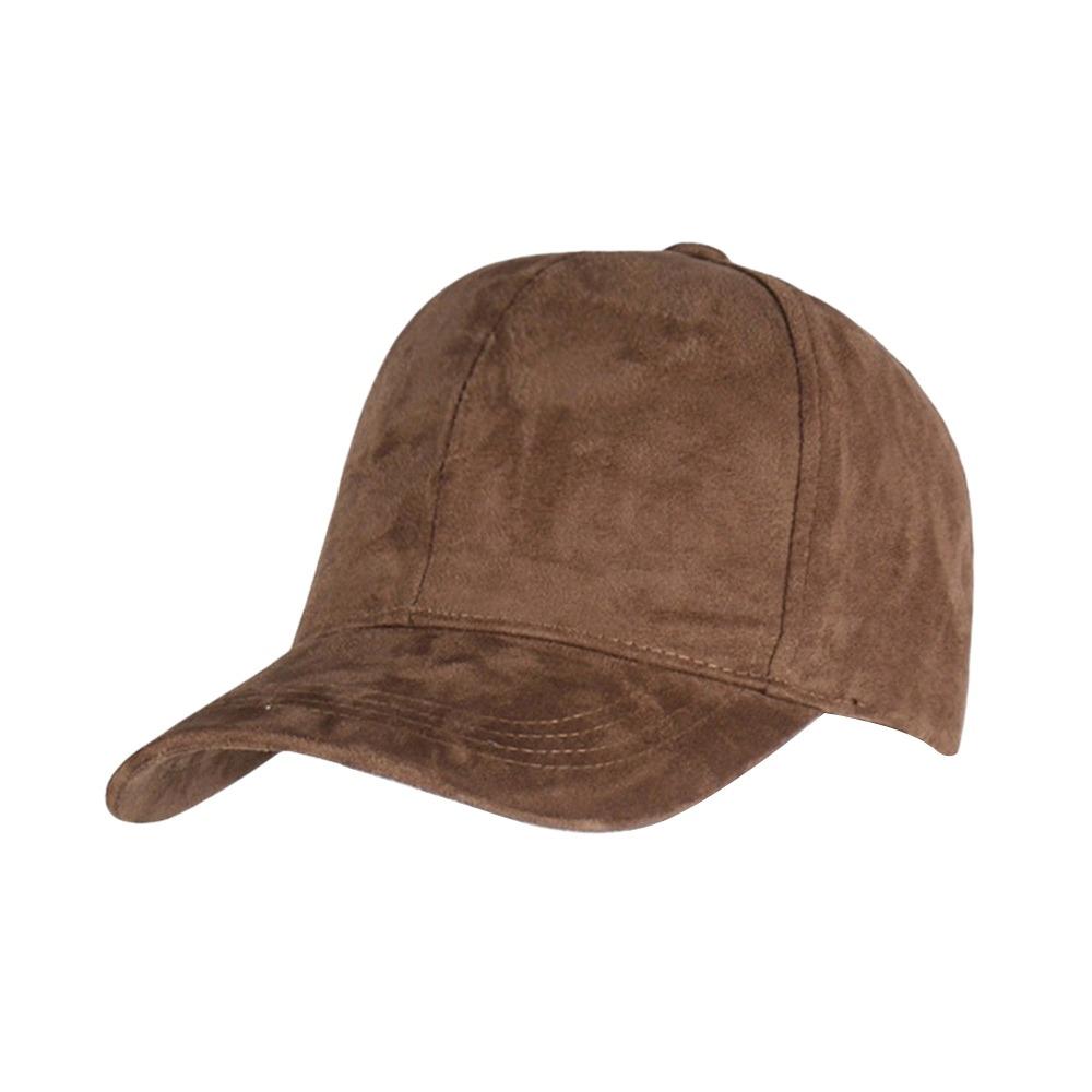 Adjustable Peaked Cap Suede Trucker Hat Hip Hop Visor Cap Unisex коричневый