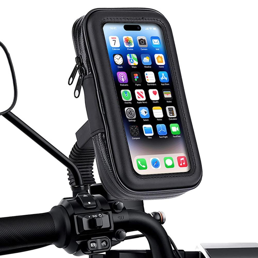 Motorcycle Telephone Holder Support Moto Bicycle Rear View Mirror Stand Mount Waterproof Scooter Motorbike Phone Bag