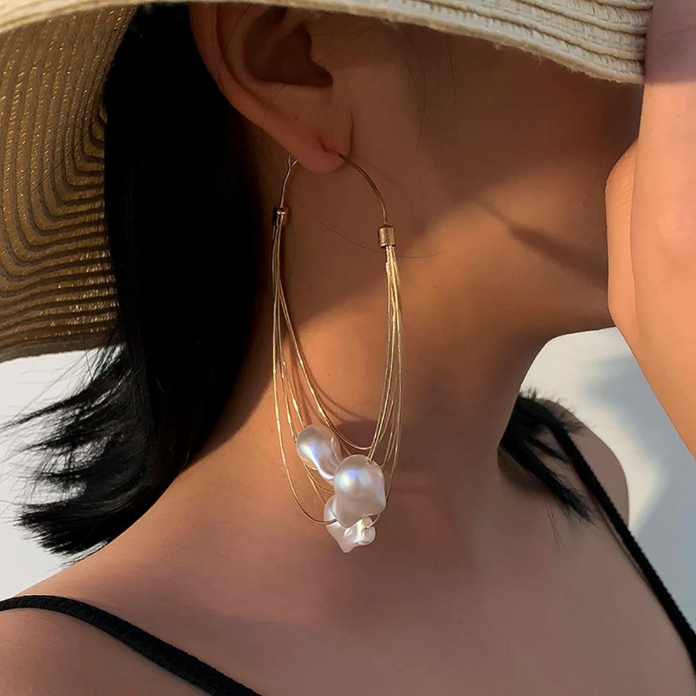 Fashion Layered Large Circle Earrings Exquisite Trendy Wedding Earing  for Women