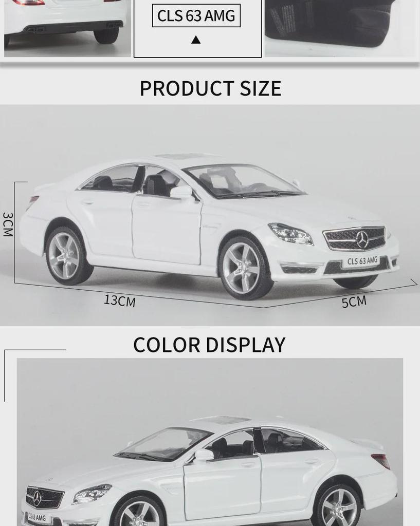 1:36 Mercedes-Benz Metall-Spielzeugauto mit Rückzugstüren für Kinder - Schmuckornament