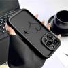 Love Heart Groove Black Phone Case for iPhone 14/15/16/17 Pro Max