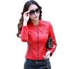 PU Leather Jacket Women Fashion Black Motorcycle Short Jacket Faux Leather Coat Biker Soft Jackets