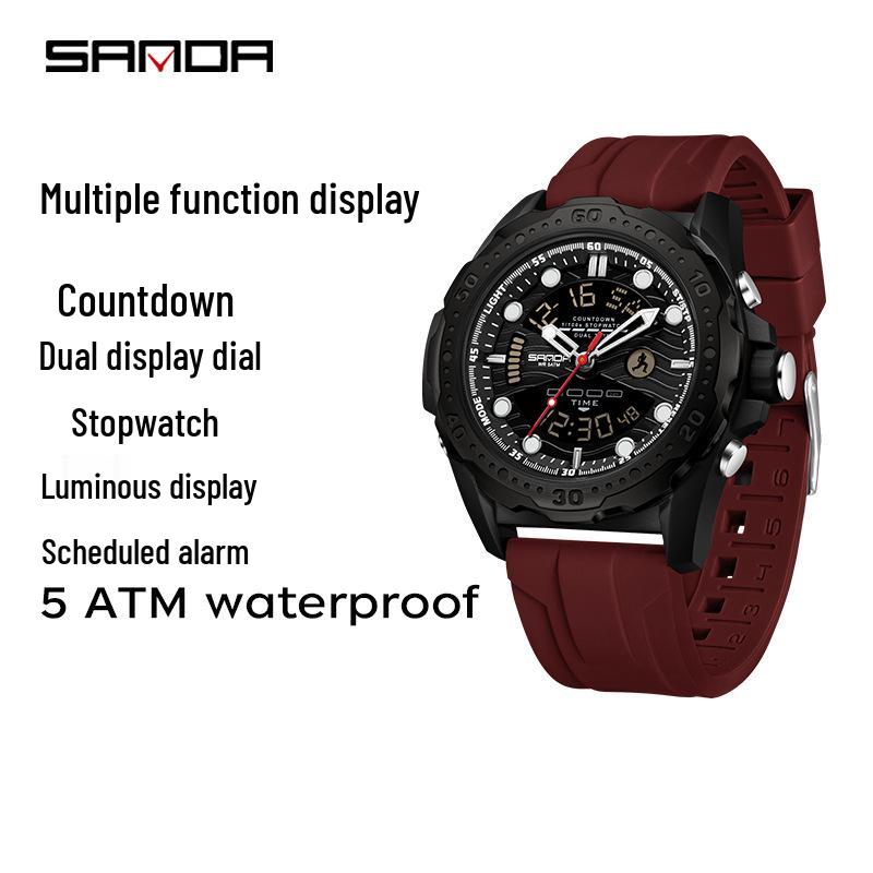 Sanda Multifunctional Waterproof Luminous Men's Sports Watch