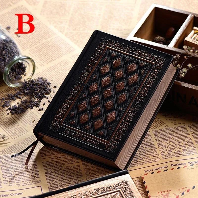 Retro Blank Inside Page Notepad Hardcover Leather Book A5 Relief Plan Notebook Notebook Brush Gold Silver Diary Student Supplies
