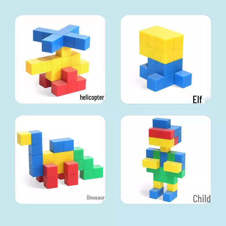 Grenzüberschreitende Magnetische Zauberwürfel Bausteine für Kinder - Pädagogisches Großteil 3D Puzzle