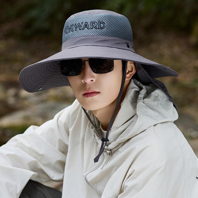 Summer Hat Men's Outdoor Neck Protection Fishing Bucket Hat Shading Sun Hat Breathable Mountaineering Hat
