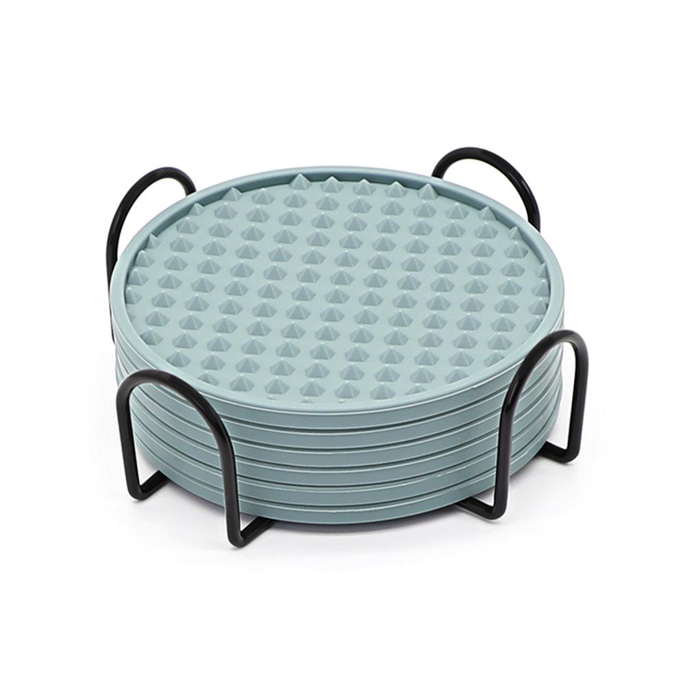 Round Silicone Coaster Set - 10cm Heat Insulation Pads for Tea and Coffee Cups