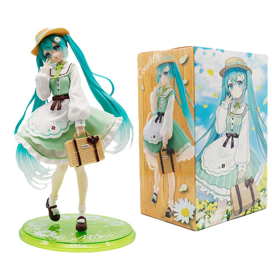 New Hatsune Miku Anime Figure Wonderland Pvc Model Action Toy Thumbelina Ver. Desktop Decoration Dolls Ornaments Collection Gif