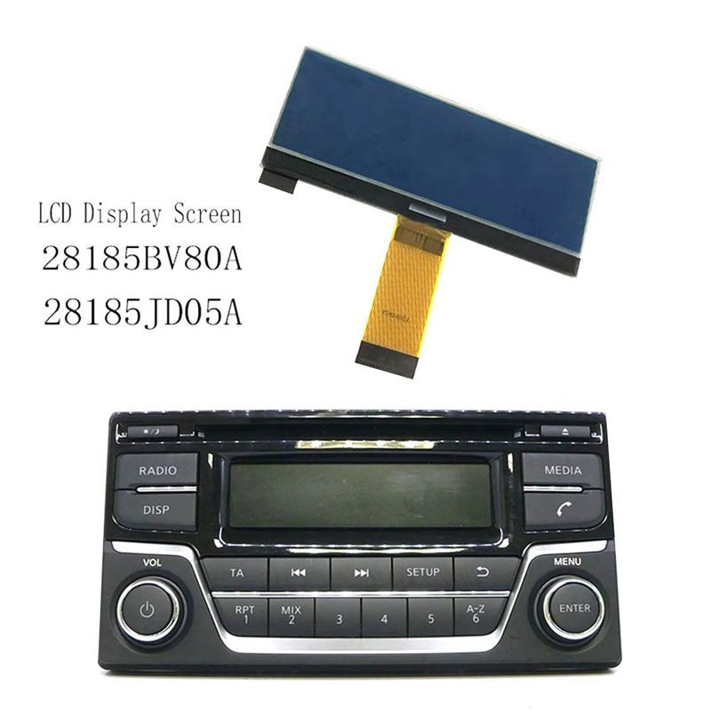 Authentic 28185BV80A LCD Display Screen CD Player FM Radio Pixel Replace For Nissan Juke Qashqai X-Trail Navara Equator