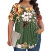 Women's Fashion Casual  Print Round Neck Short Sleeve Top Womens Plus Size Tops