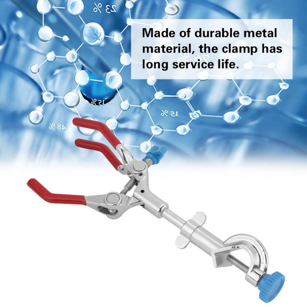 Lab Three jaw Rotating Clamp Zinc Alloy Lab Retort Stand Condenser Flask Clamp Adjustable