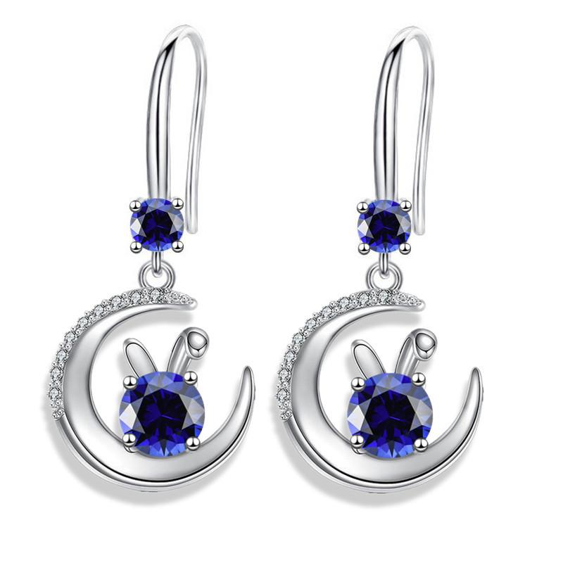 

Zodiac Bunny Earrings Feminine Long Slim Face Inset Pendant Ear Hooks EG-45