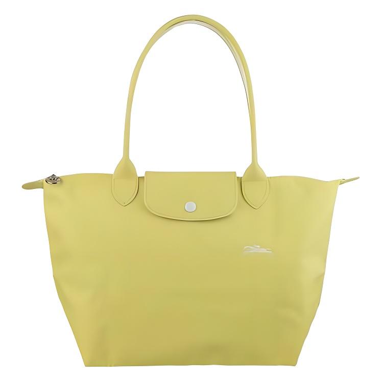 New LONGCHAMP Le Pliage Club Nylon One Shoulder Handbag Medium Size Women's Lemon 2605619P33