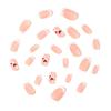 Valentine's Day Nail Art 24pcs Short Square False Nail with Sweet Heart Decoration Nail Accesories for Women and Girls