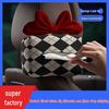Women's Retro Argyle Bow Car Seat Hanging Tissue Box Set