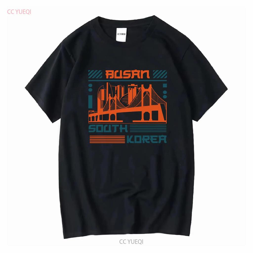 Busan South Korea Tops Sport Wear T Shirt vintage Washed Slightly Stretched homme fashion Stylish designer clothes Comfortable