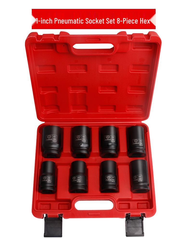 1" Heavy-Duty Pneumatic Hex Socket Wrench Head, 80mm Long, Electric Tire Tool