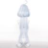White and Blue Long Full Wig for and Comiket School and Cultural Includes Wig Net and Cosplay Accessories Wig, Heat-Resistant, Games, Cosplay,