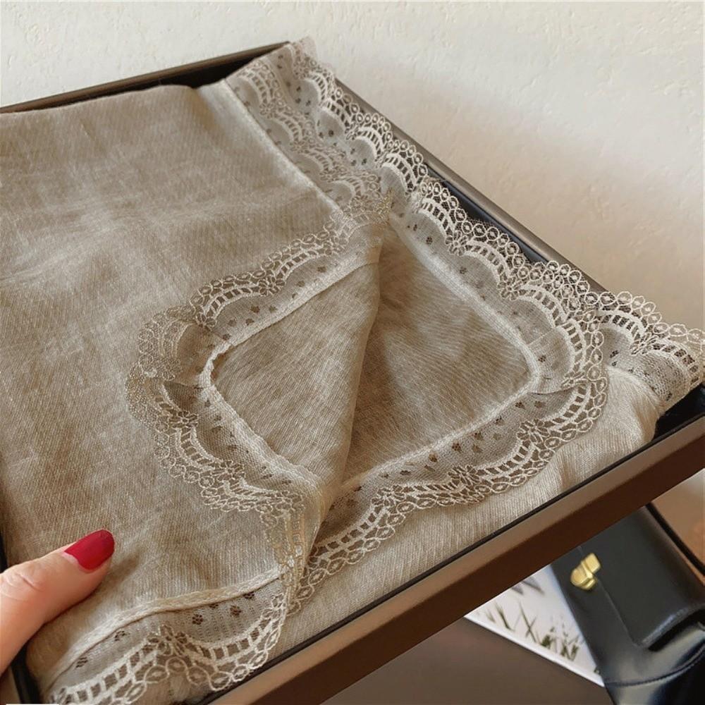 Solid Color Cotton Linen Scarf Elegant Silk Scarf Versatile Shawls Wraps  for Women