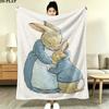 Tale Peter Rabbit Print Flannel Blanket, High Quality Comfortable for All Seasons, Home Decor, Warmth and Comfort, Perfect for Christmas Gifts
