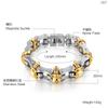 Heavy 316L Stainless Steel Gold Black Color Skull Motorcycle Chain Bracelet Men's Jewelry