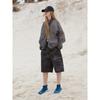 Saendeusaundeu (Unisex) Camouflage Banding Bermuda Shorts Charcoal
