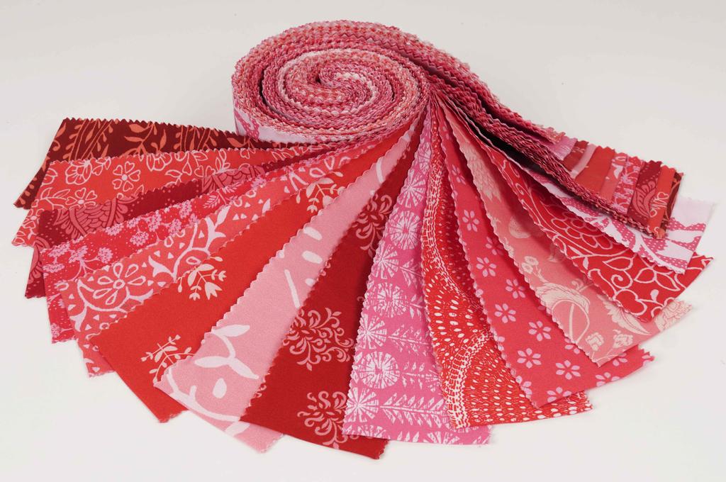 Soimoi 40Pcs Asian Block Print Cotton Precut Fabrics For Quilting Craft Strips 2.5x42inches Jelly Roll -