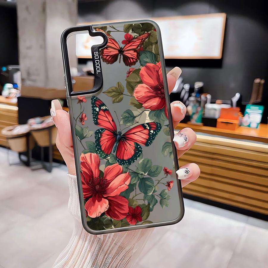 Phone Cover Case for Samsung Galaxy S26 S22 Ultra S21 S23 S24 FE S20 FE Note 20 Ultra S25 S25Edge Cartoon Butterfly