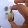 Natural Essential Oil Bottle Rutilated Quartz Gemstone Perfume Bottle Pendant