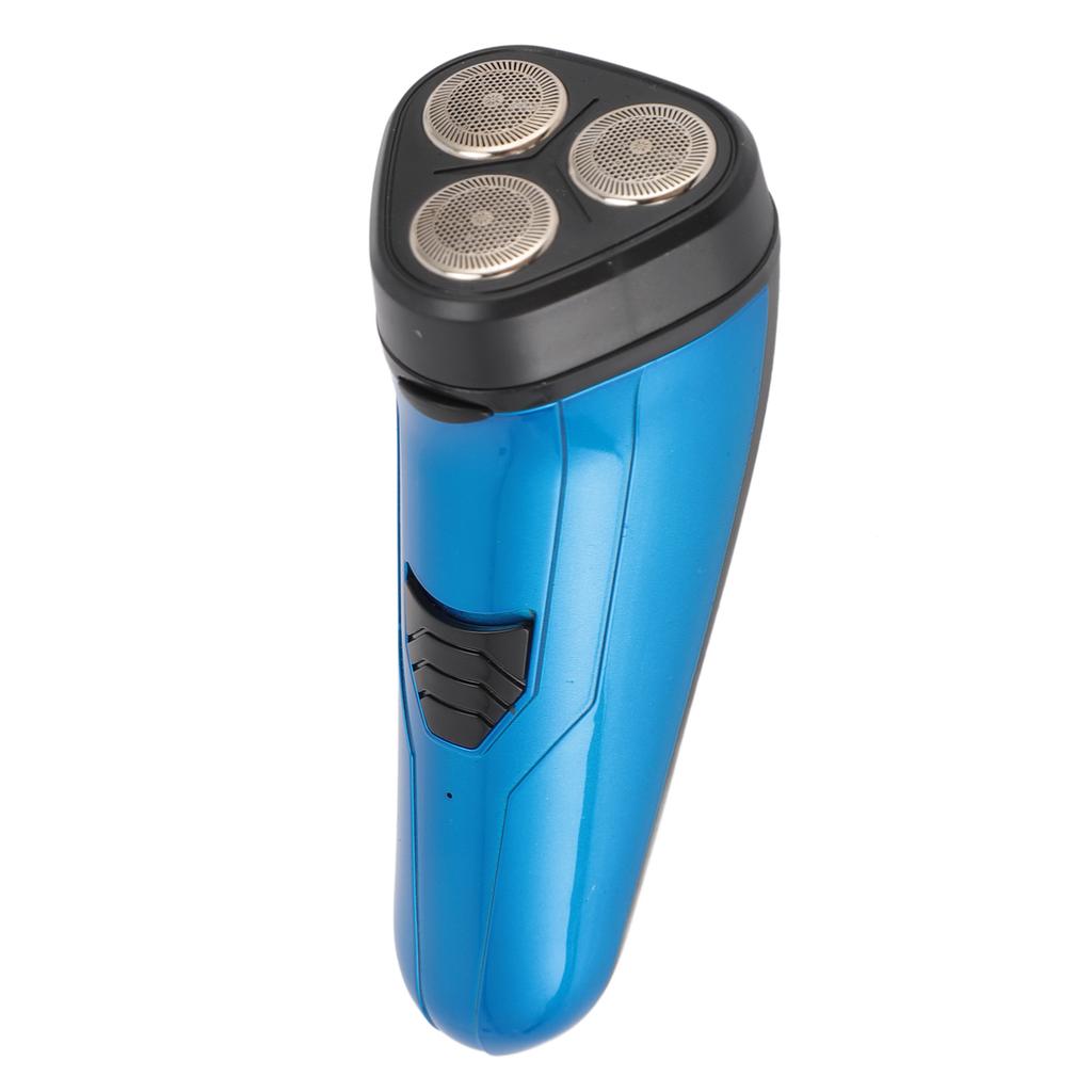 Electric Beard Trimmer 3 Floating Heads Rechargeable Precise Cutting Cordless Beard Clipper for Men Blue