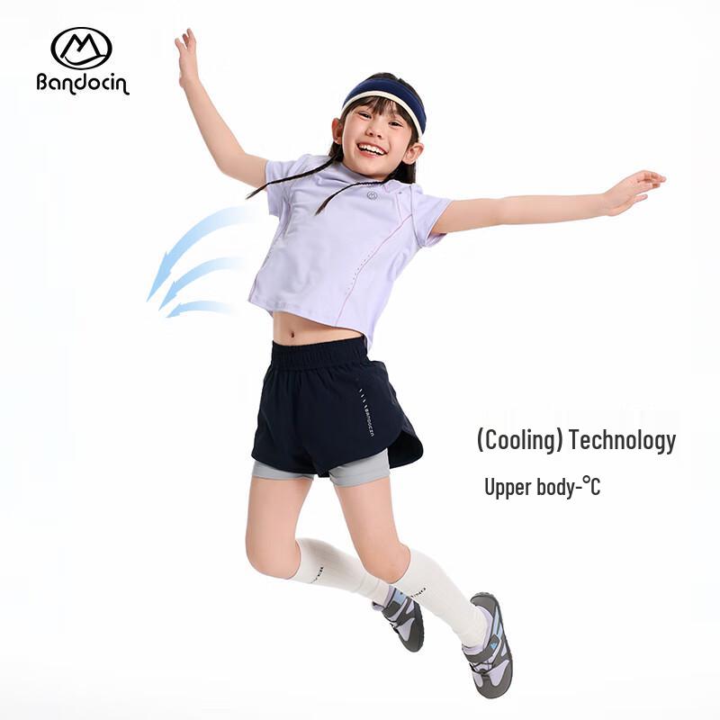 BanDuXian Girls' 2025 Summer Cool-Touch Sport T-Shirt