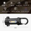 Mini LED COB Flashlight USB Rechargeable Torch Keychain Lamp Portable Pocket Outdoor Camping Working Lantern with Red&Blue Light