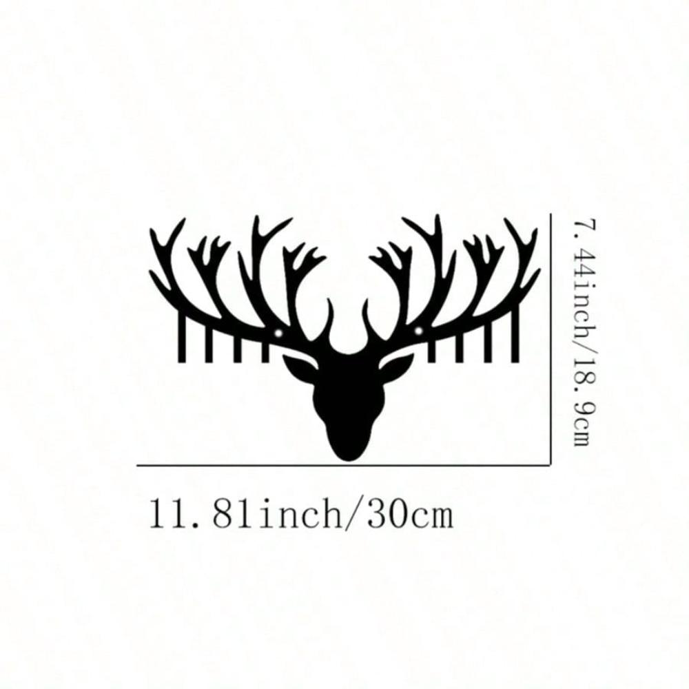 Antler Key Holder Wall Mounted Modern Metal Key Hanger Unique Deer Head Hook Creative Home Decor