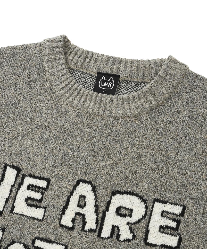 LMR Lettering Jacquard Pullover Knit Grey