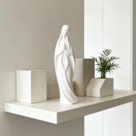 Statua della Vergine Maria Stampata 3D Statuetta Religiosa Cattolica di Santa Maria Scultura della Beata Madre per Arredamento Casa