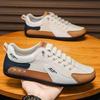 Pantofi Casual din Piele pentru Bărbați, Stil European, Fără Șireturi - Alb, Pantofi Sport Trendy 'Dad' pentru Condus