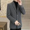 Men Woolen Coat Lapel Long Sleeve Single Breasted Jacket Coat with Pockets Solid Color Loose Fit Casual Outerwear Cold Weather Wear
