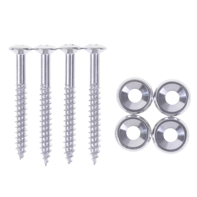 4PCS Guitar Neck Ferrules Kit - Metal Alloy Bushings w/Mounting Screws for Fender/Squier/Gibson, Hardware w/Anti-Corrosion