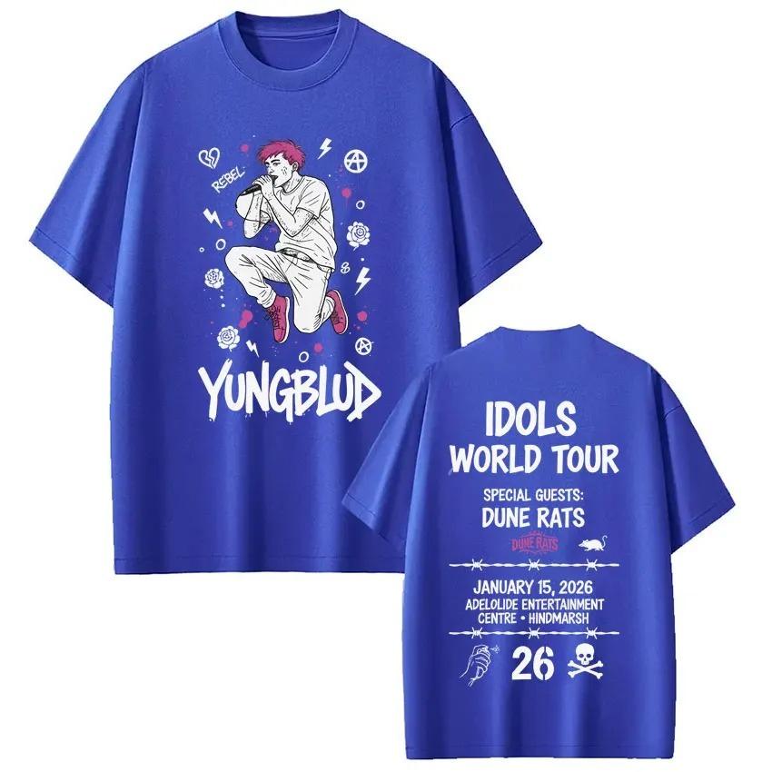 Unisex Women Gothic Punk Tshirts Singer Yungblud IDOLS Tour 2026 Graphics Tshirt Shortsleeved Loose Hiphop Cotton Tshirts Tops