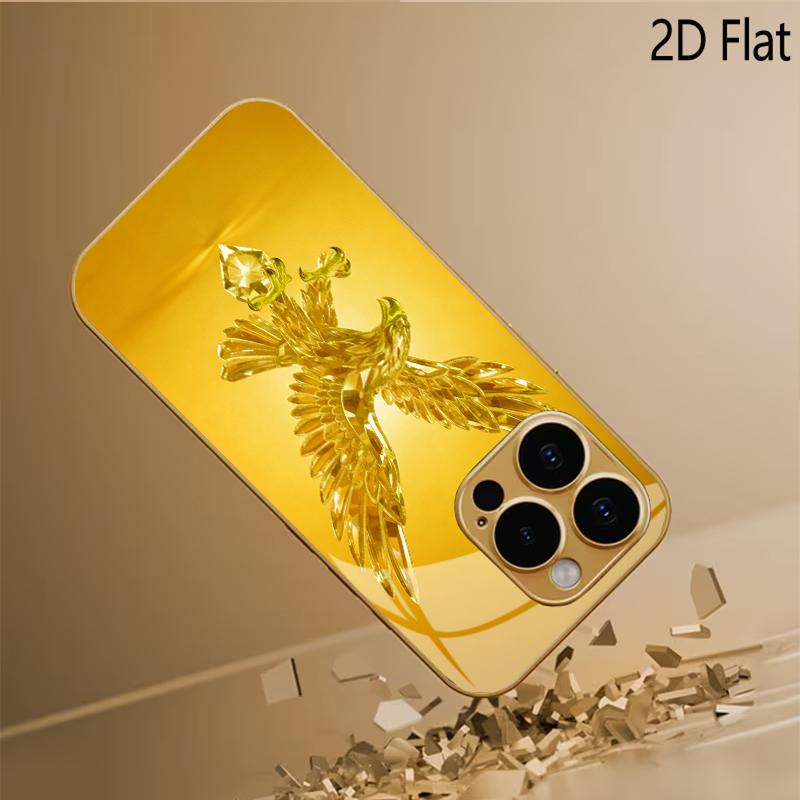 Crystal Eagle Patterned tempered glass design for iPhone16 17 ProMax 1514 1312 11ProMax Phone Case Camera Cover Shockproof Hard