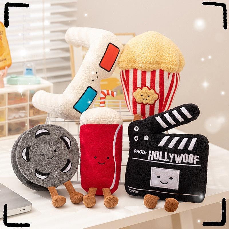 Movie Time Simulation Coke Film Popcorn Plush Toy Coke Cinema Commemorative Gifts Throwing Dolls