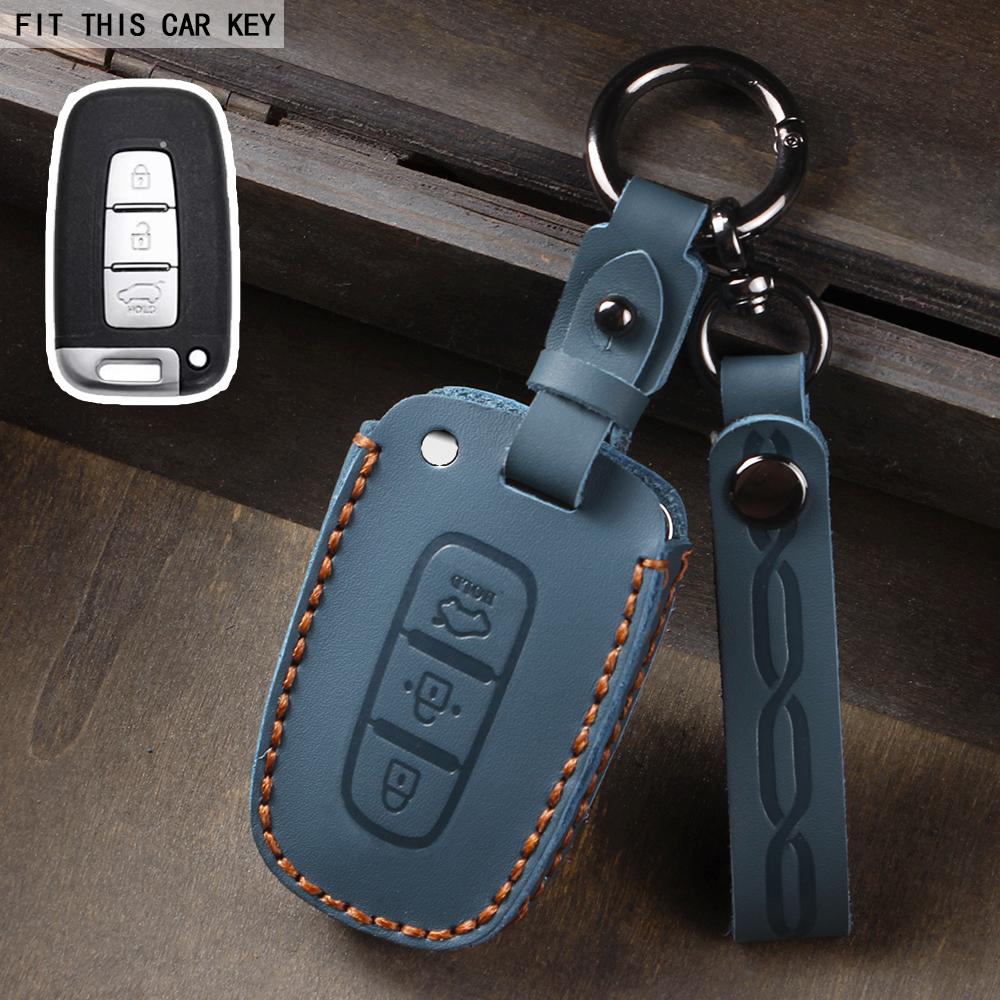 Leather Keychain Car Key Case Cover for Kia Carnival K3 K5 Forte Sportage R D5 KX5 KX3