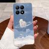 For Xiaomi 15T Case Aesthetic Fashion Cute Cat Astronaut Soft Silicone TPU Back Cover For Xiaomi 15T Pro Transparent Phone Case