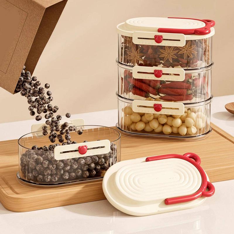Stackable Kitchen Spice Storage Jar - Sealed Food-Grade Container for Fresh-Keeping Seasonings, Dried Chili, and Sichuan Pepper.