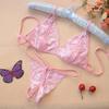 Sexy Women Sheer Lace Bandage Bra Open Crotch G-String Erotic Underwear Set