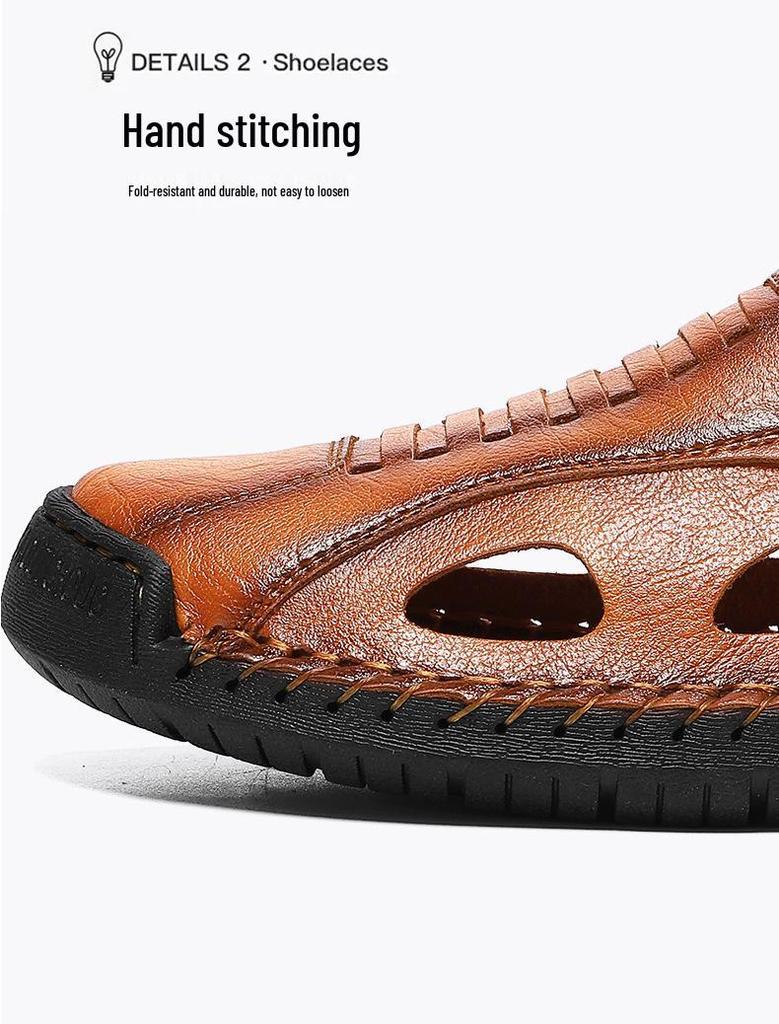 2026 Men's Plus Size Closed-Toe Beach Sandals - Non-Slip Soft Sole Summer Slippers