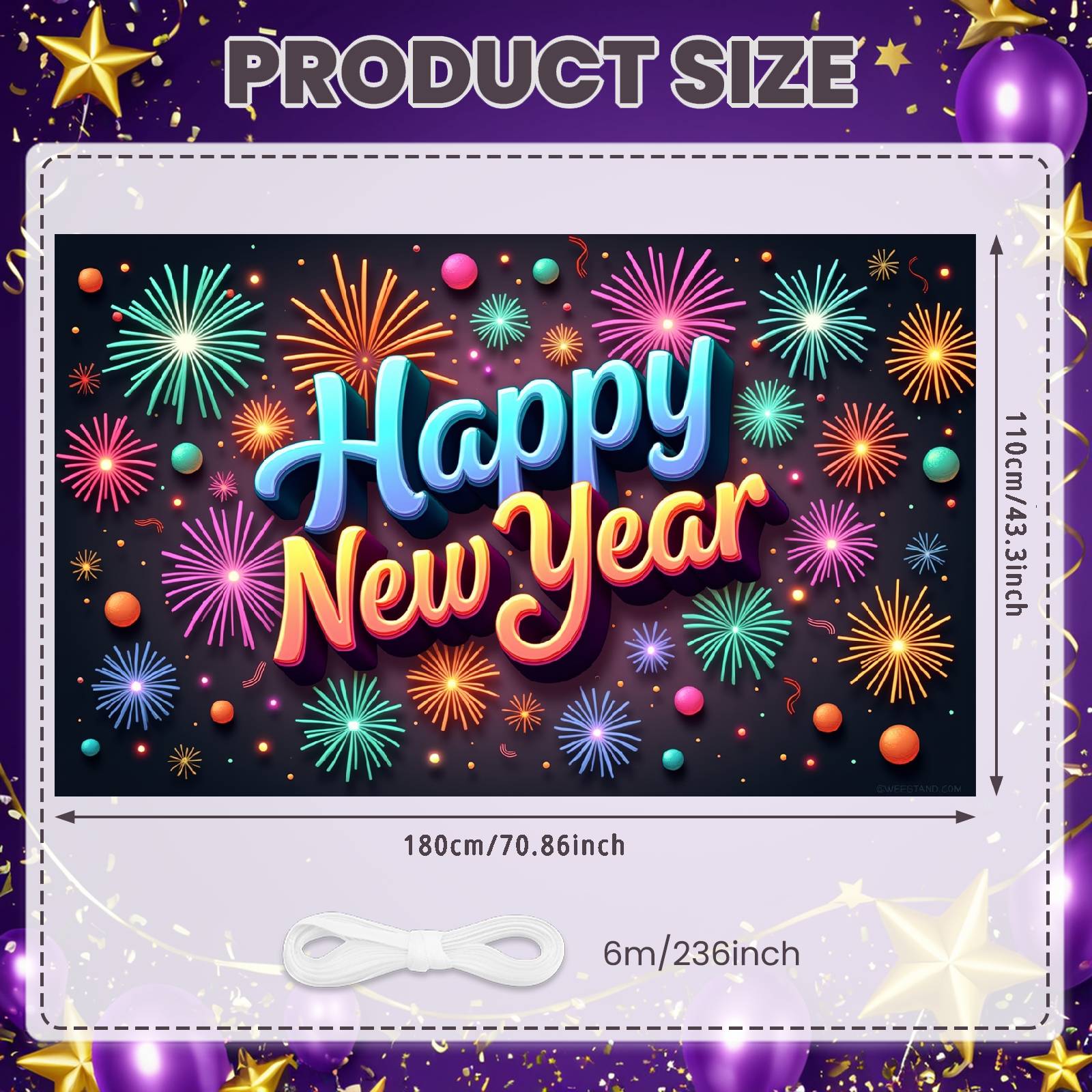 New Year Banner  Design Holiday Background Celebration Display Glittery Happy New Year Display For New Year Party